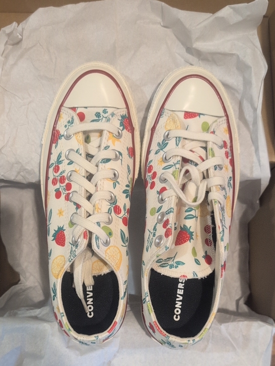 Converse Shoes - NEW Converse Low-Top Sneakers in White with Fruit Print - Unisex